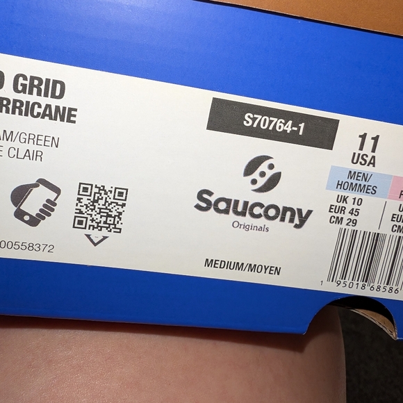 Size 11 men SAUCONY X BODEGA 3D GRID HURRICANE CREAM GREEN IRIDESCENT S70764-1 - Picture 3 of 3